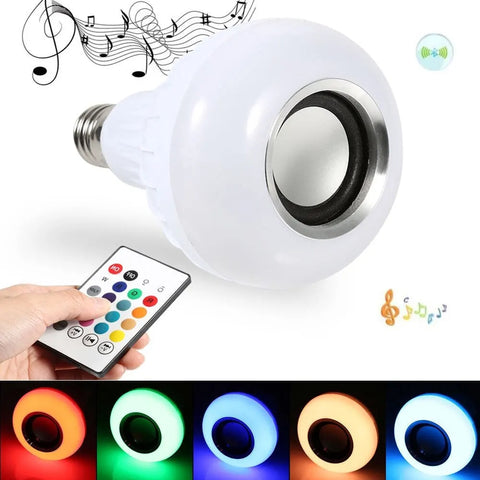 Smart LED Light Bulb with Built-in Bluetooth Speaker and Remote Control