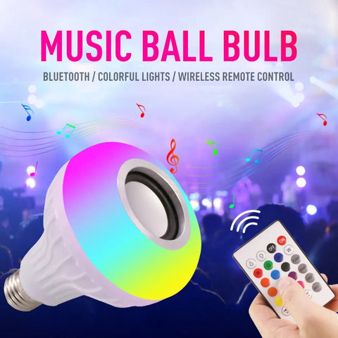 Smart LED Light Bulb with Built-in Bluetooth Speaker and Remote Control