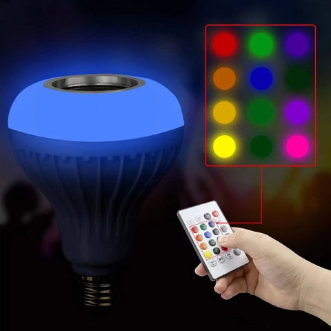 Smart LED Light Bulb with Built-in Bluetooth Speaker and Remote Control