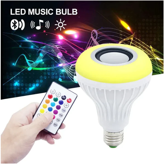 Smart LED Light Bulb with Built-in Bluetooth Speaker and Remote Control
